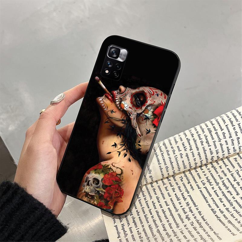 

Phone Case For Xiaomi Redmi note 13 12S 12 Pro 11S 11 10 Pro 10S 12S Redmi 10 10C 9C 13C Skull Skeleton Woman Redmi Note 13 Pro 5G