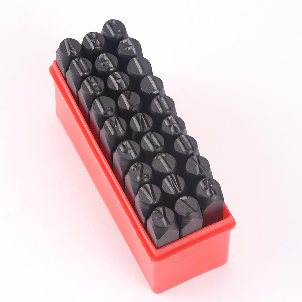 36pc Carbon Steel Leather Stamping Kit, Alphabet A-Z, Numbers 0-9, Symbol, DIY Leathercraft Plastic Wood Engraving Punch Set