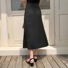 Dámská midi sukně s vysokým pasem, design rybího ocasu, sukně z imitace hedvábí, hladká saténová zeštíhlující pouzdrová sukně pro každodenní nošení