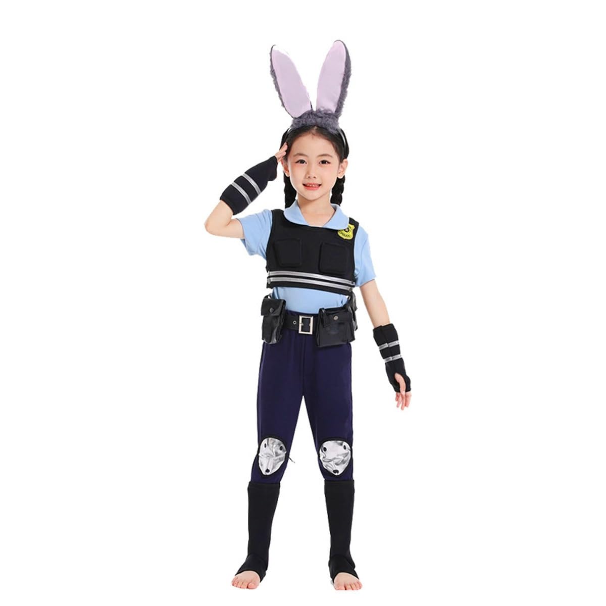 

Костюм зайца и лисы-полицейского на Хэллоуин, аниме, животное, длинный или короткий, полицейский, идеально подходит для школы или в качестве подарка [asayurii] Костюм для девочек, детский комбинезон