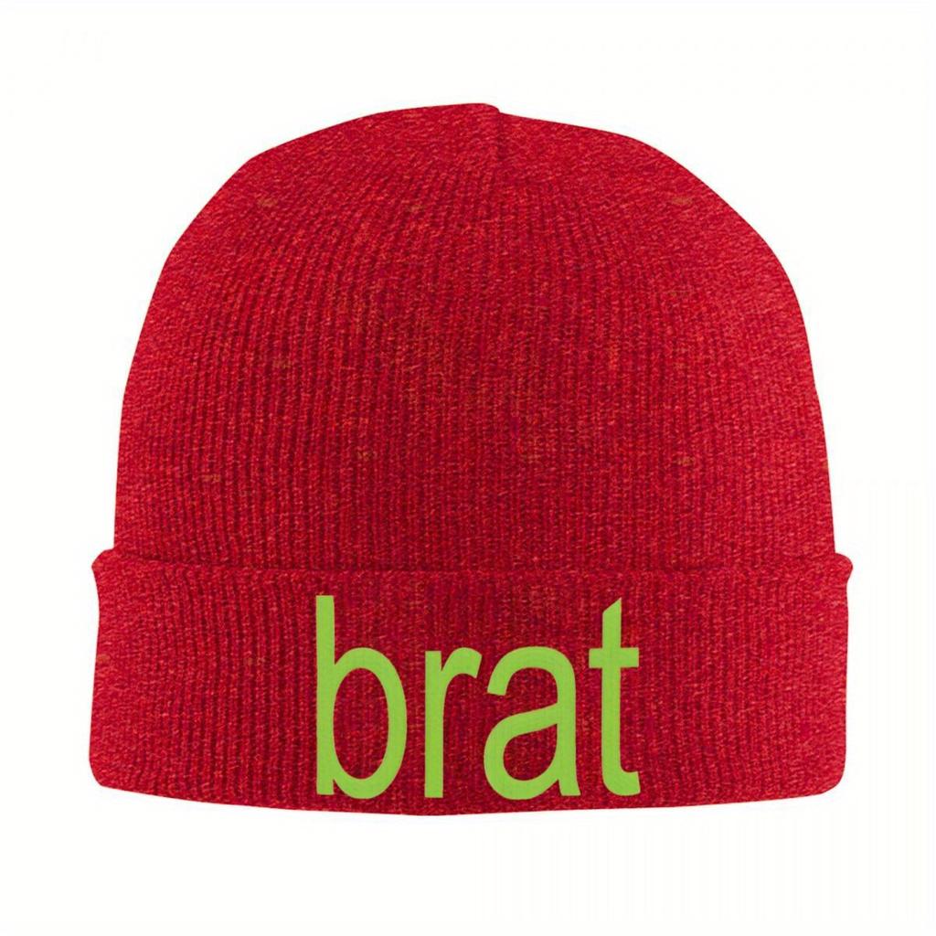Brat Green Knitted Caps Women's Men's Skullies Beanies Winter Hats Charli XCX Album Casual Caps