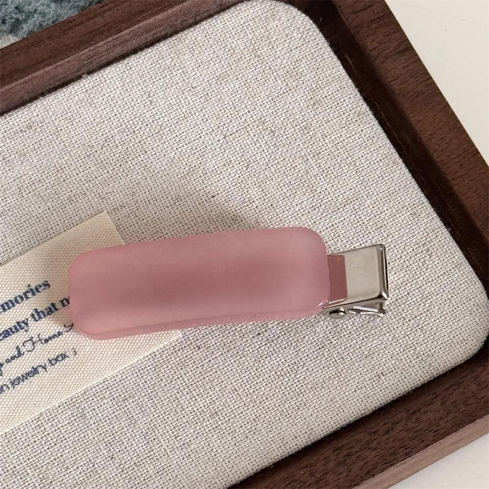 Fashion Acetate Checkered Hair Side Clips Broken Hair Bangs Clips Women Girls Sweet Cute Side Clips Elegant Duckbill Clip