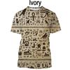 Ancient Egyptian Text 3d Printing T-shirt Pharaoh's Eye Egyptian Mural Creative Casual Short-sleeved Tshirt Tees Mens Clothes
