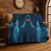 Terrifying Ghost Demon Skull Gothic Flannel Blanket Soft Throw Blanket for Bedroom Living Room Bed Travel Camping Picnic Nap