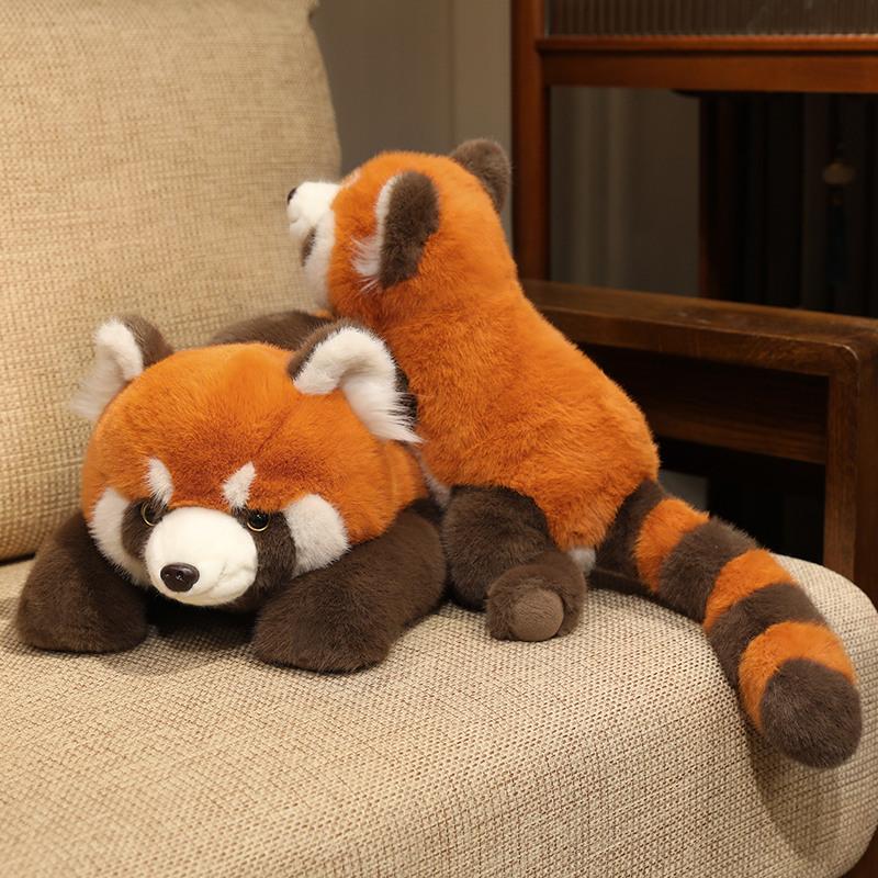 Cute Red Panda & Black Brown Panda Bear Doll Stuffed Zoo Animal Fuzzy Plushie Companion Sleeping Friend Gift