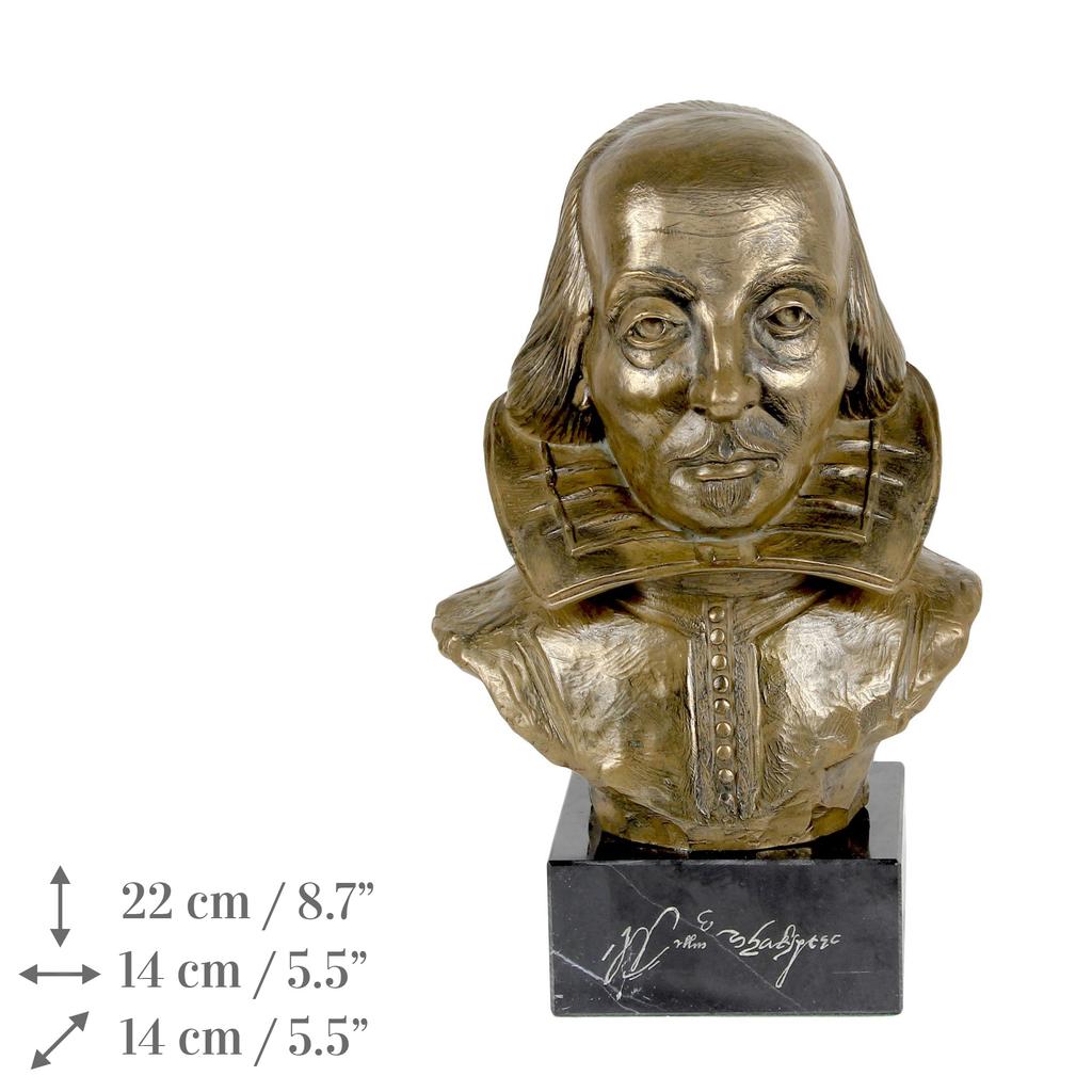 William Shakespeare - marble bust, statuette of a famous person, decoration for office, school, and hotel by the Art-Dog brand