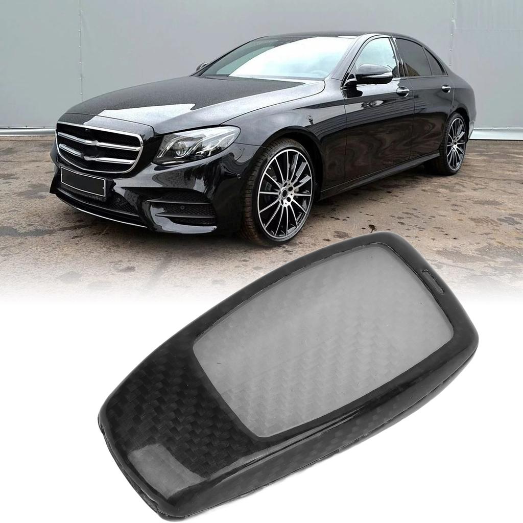 Key Fob Cover Carbon   Comfortable Touch Fade Proof Replacement for   E‑class S‑class