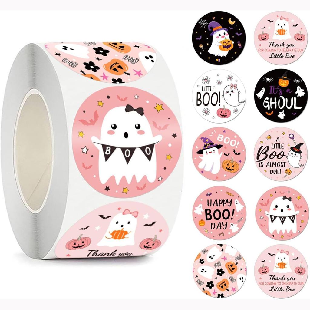 Halloween Stickers 500 Count Roll Fun Kids Toys Thank You Decorations Labels Party Favors Candy Gift Stickers Bulk