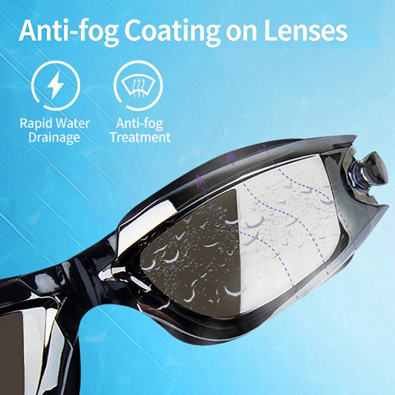 1 Set Nearsighted Swim Glasses Short-Sighted Goggles For Swimming Graded Eyeglasses With Grade Silicone Racing Goggles For Adult