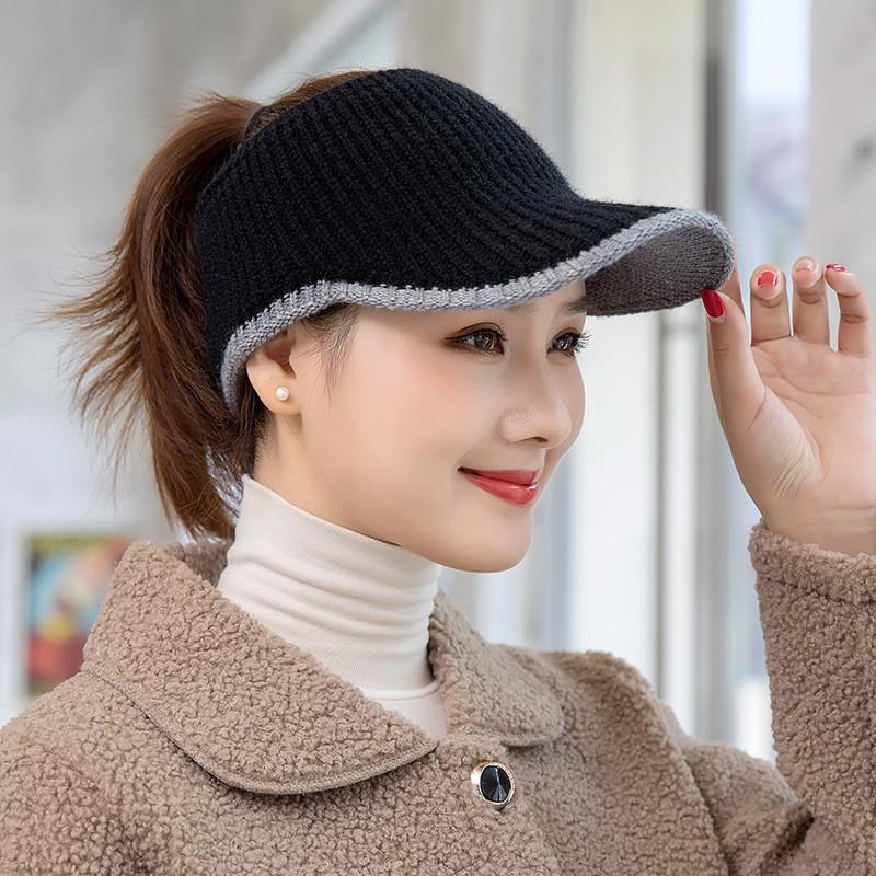 Lightweight Knit Open Top Hat For Women With Letter Embroidery For Outdoor Warmth