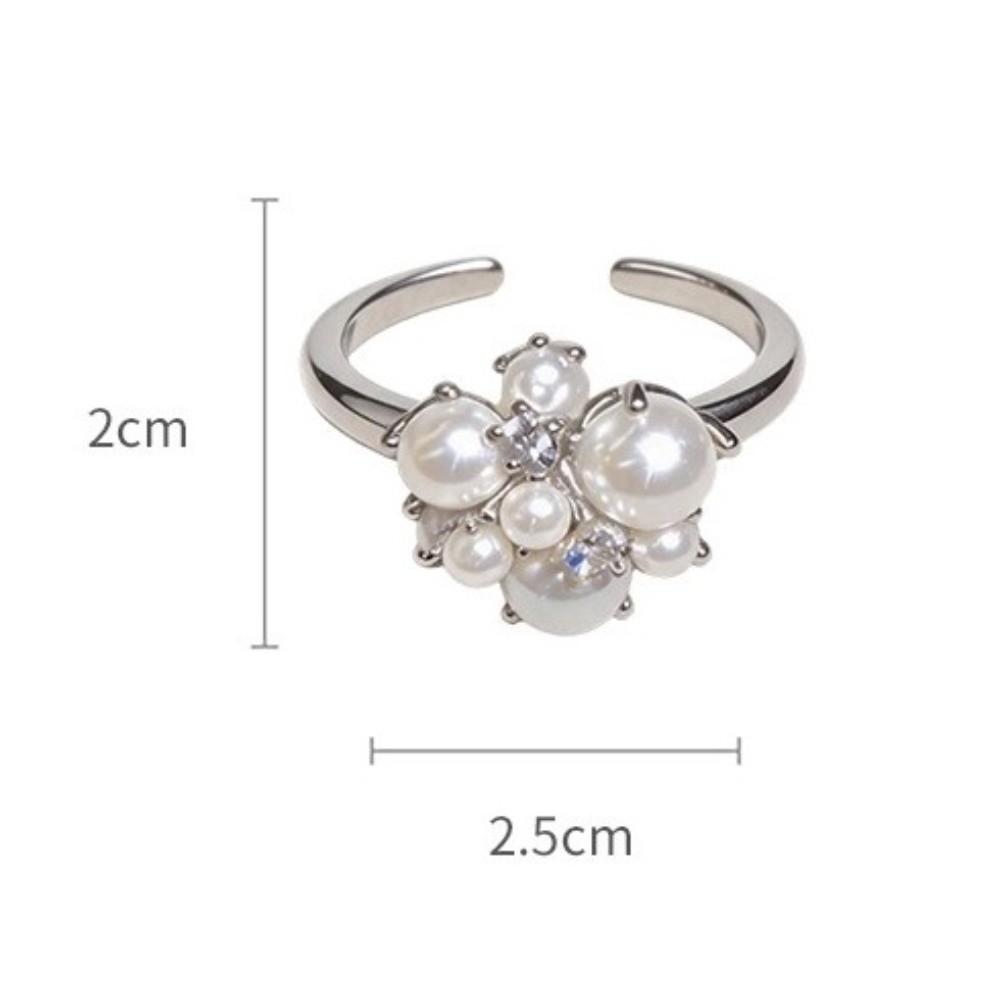 Cubic Zirconia Stone Zircon Square Ring Water Drop Shape Open Ring Design for Wedding Party