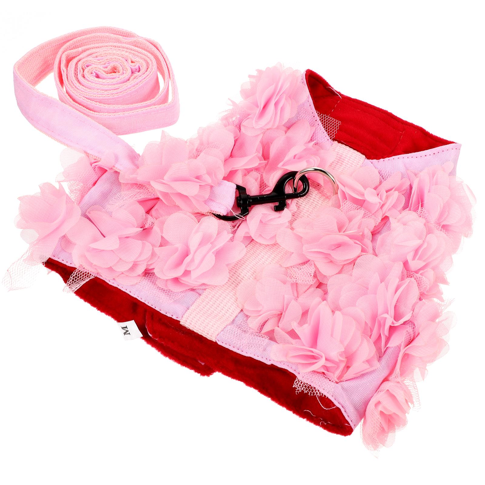 

Flowers Traction Chest Spring Summer Breathable Puppy Adjustable Sliding Straps Small Medium Dogs Healthy Pet Supplies M
