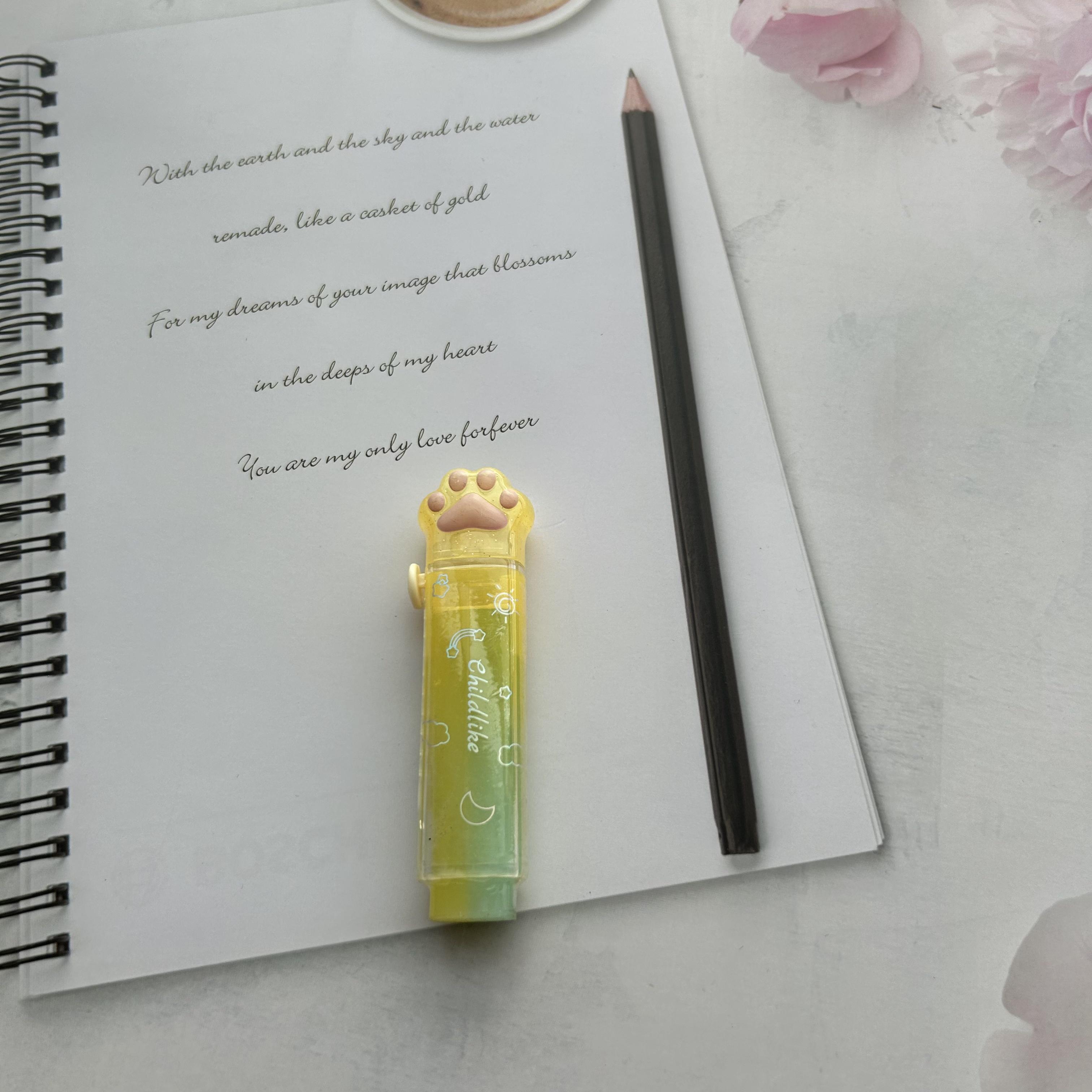 

1pcs Jelly Color Paw Eraser Super Cute Correction Push Type Rubber for Pencil Cleaning School Student Gift