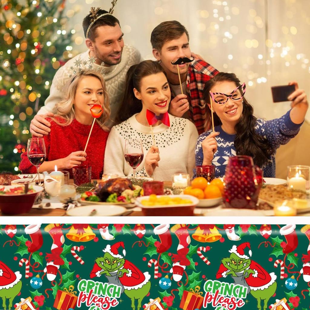 Christmas Party Decoration Tablecloth Plastic Rectangular Decoration Tablecloth Atmosphere Layout