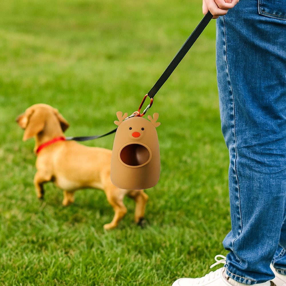 Silicone Puppy Poop Bag Carrier Cartoon Pet Waste Bags Holder Cute Garbage Bag Storage Box  Outdoor