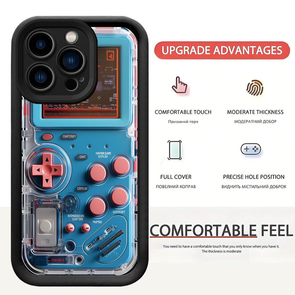 Black Groove Game Console Phone Case for iPhone 14-17 Pro Max