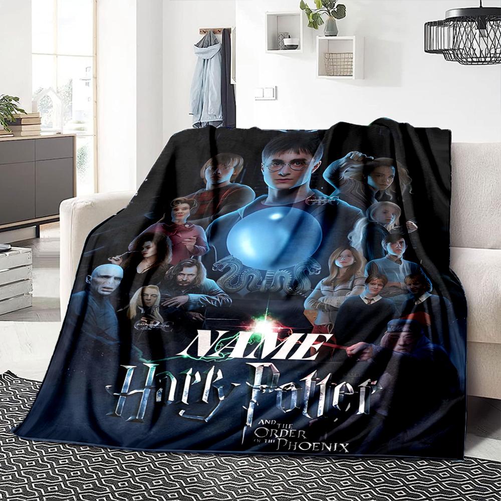 Custom Name Harry Potter Adventure blanket for Couch & Bed, Plush Cozy Fuzzy Blanket Super Soft & Warm Blankets for Fall and Winter. 090863