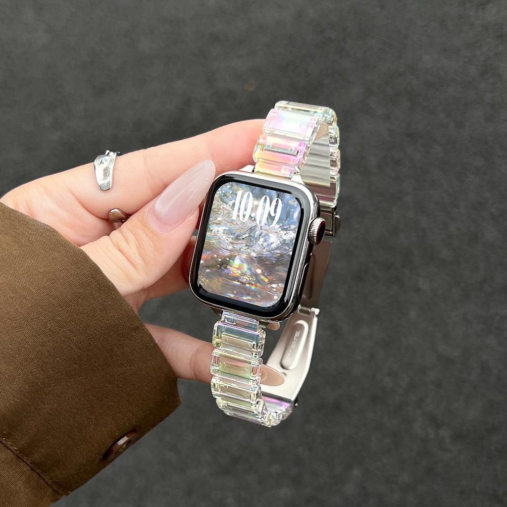 Kompatibel mit Apple Watch S11: Neues Sommerarmband - Harz & Silikon S10/S9 Armbänder mit Premium-Gefühl
