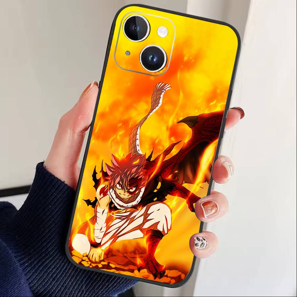 ANIME F-FAIRY TAIL Phone Case For iPhone 16,15,14,13,12,17,Pro Max,Plus Silicone Black Case