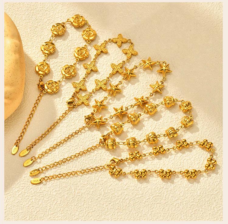 Chunky Stainless Steel Chain Bracelet for Women, Waterproof Lightweight Flower Butterfly Link , Statement Jewelry 2025