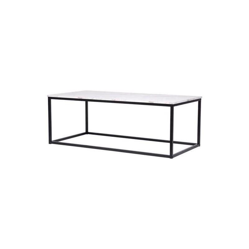 

Mable Table Basse Rectangulaire - Décor Marbre Piétement Métal Noir Ht20c39rec