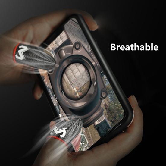 1 Paar MEMO Fingerlinge Atmungsaktiv Empfindlich Schweißresistent Faser aus Kunstsilber Gaming-Fingerlinge für PUBG Mobile Game