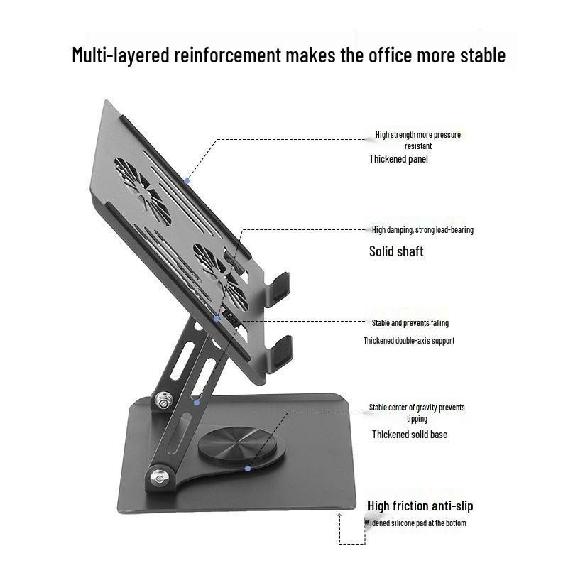 360° drehbarer Laptop-Ständer mit Kühlfunktion
