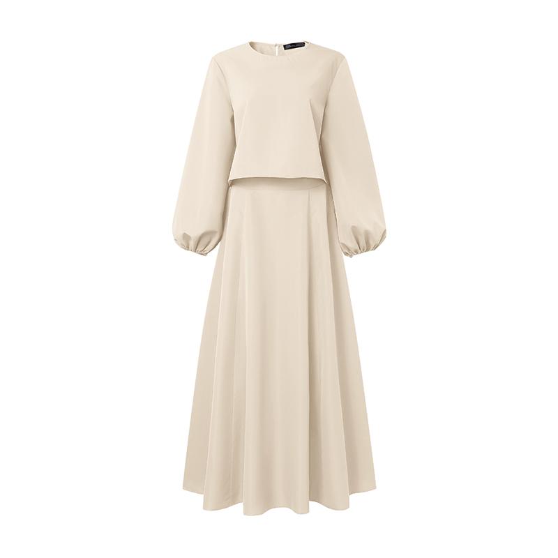 ZANZEA Bluză cu mâneci lungi pentru femei și fuste lungi, seturi casual din două piese