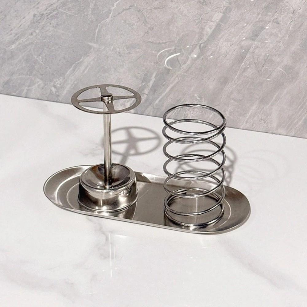 3pcs/Set Stainless Steel Toothpaste Rack Rustproof Bathroom Storage Shelf Bathroom Counter