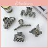 European And American Plaid Acetate Hair Clip Retro Handmade Headwear For Women