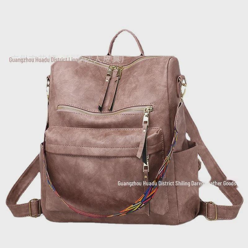 Retro PU Women's Backpack - 2022 European and American Style