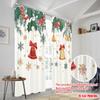 2pcs,2D Plane Printing Curtains&Window Treatment Christmas Bells Holly Berries (2) Versatile 100% Polyester (without Rod)