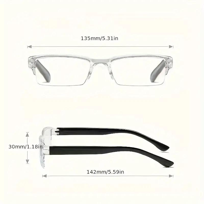 6pcs Reading Glasses Ultra-Light HD Reading Glasses for Men & Women - Stylish Square Frame Portable Design Adjustable