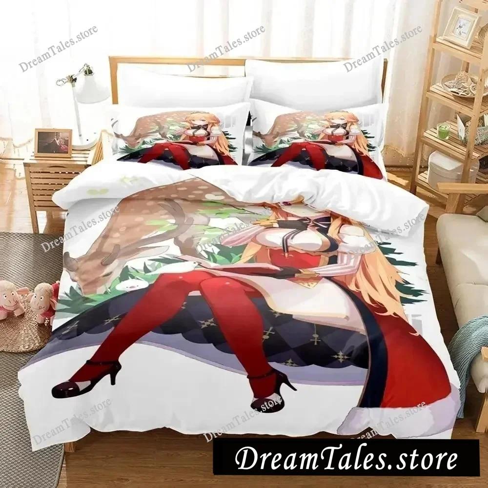 Azur Lane Luxury Bedding Set Japan Anime Cartoon Duvet Cover Set Comforter Bedspread Linen Twin Single Size Printed Home Textile