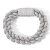 Hip Hop Men's Jewelry 14K Gold Plated 20mm Cuban Bracelet Bling Iced Out Zircon Miami Lock Clasp Cuban Link Chain Bracelet
