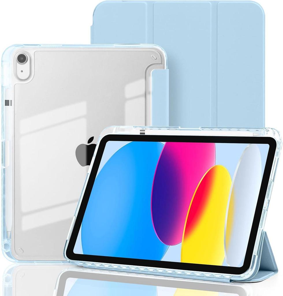 Funda Protectora de Acrílico para iPad con Alta Transparencia y Ranura para Lápiz para 10.9/11 pulgadas Pro 2024 y Air 4/5/6