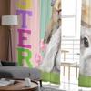 Ostern Kaninchen Holzmaserung Gardinen für Wohnzimmer Küche Fenster Vorhänge Schlafzimmer Tüll Voile Vorhänge