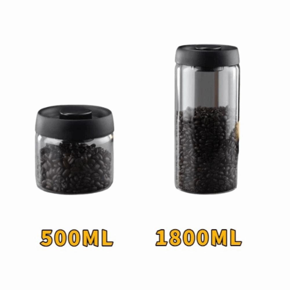 Press Type Coffee Bean Storage Jar Manual Glass Coffee Jar Vacuum Sealed Jar Home Use
