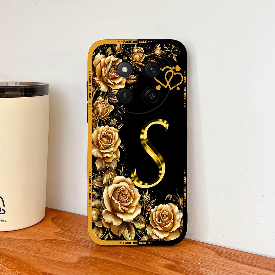 For Honor Magic 7 Lite Case For Magic 8 Lite Rose Letters Soft Phone Back Cover For Magic7 Magic8 Lite Liquid Silicone Fundas