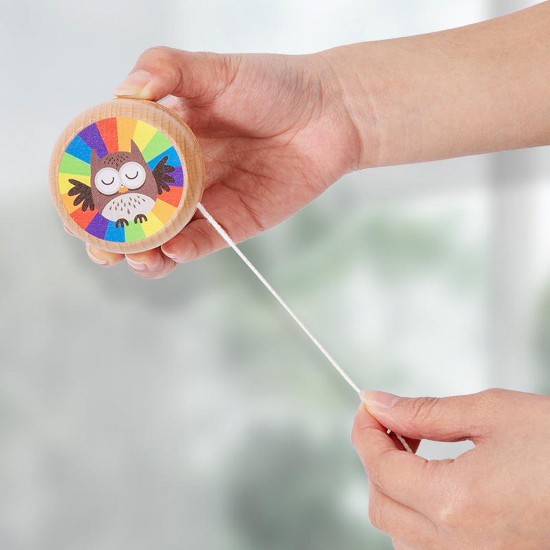 Multiple Children's Wooden Yo-yo Cartoon Animal Spinning Wooden Yoyo Ball Boys and Girls Educational Toy