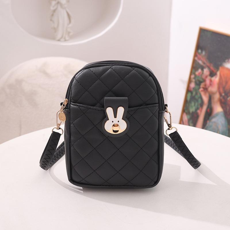 New Diamond Women's Bag Casual Mobile Phone Bag Shoulder Messenger Bag Cute Rabbit Lock Small Bag One Piece