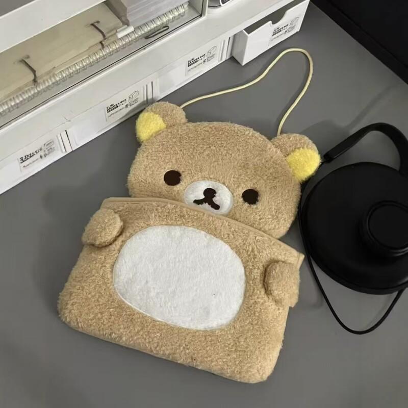 Cartoon Easy Bear Storage Hanging Bag Cute Bear Large Capacity Plush Storage Bag Girl Dormitory Miscellaneous Storage Bag