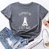 Women's Buddhist Style Alpaca Print Loose Round Neck Short Sleeved T-shirt for Women Shirt