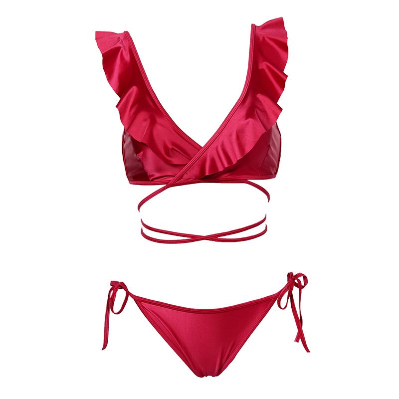 Buy Andzhelika Bikini Women Sexy Ruffle Beach Bandage Bikini Set