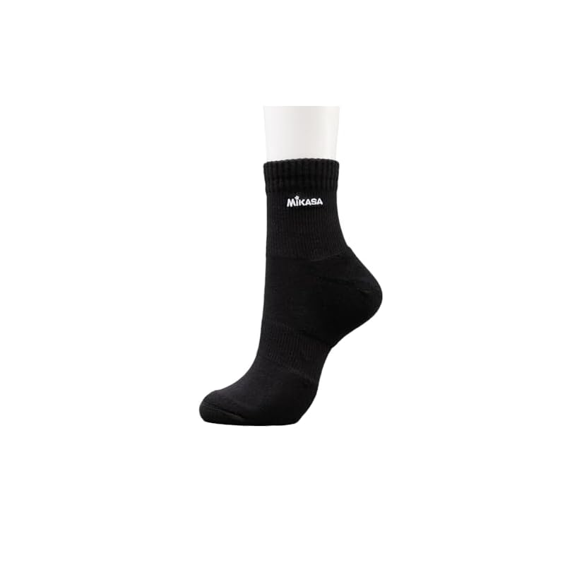 Mikasa (MIKASA) Mid-Calf Socks, Black, Size 25-27cm, 2660-BK25