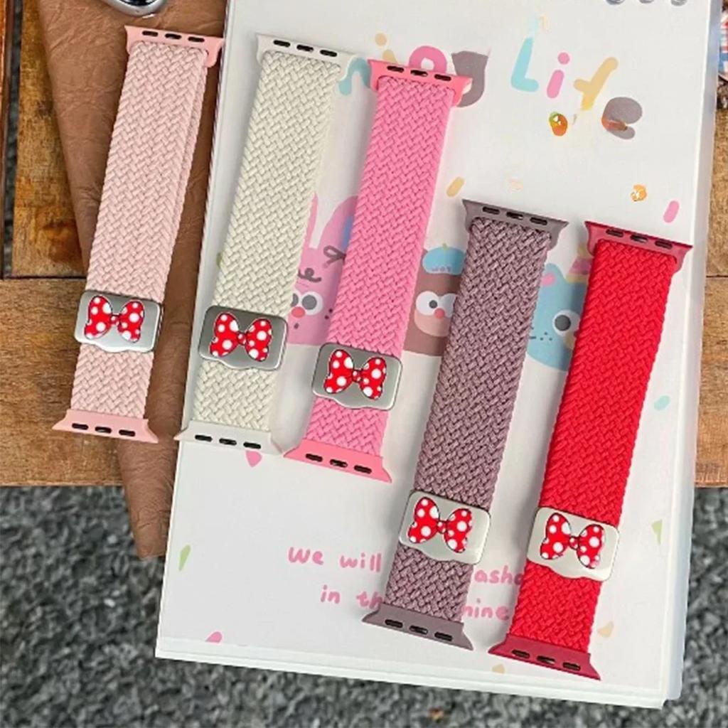 Kreslený roztomilý mašlička magnetický řemínek pro Apple Watch Band Ultra2 49mm 45mm 44 41 42 Correa Band pro Iwatch Series 10 9 8 SE 7 6