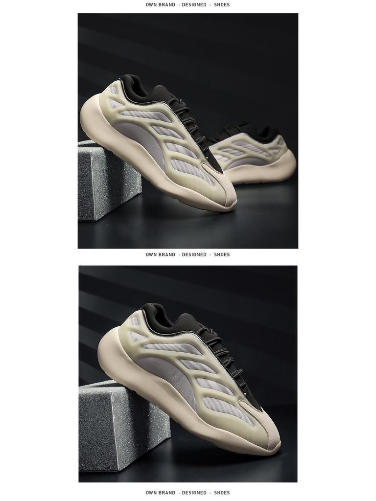 700V3 Kokosové táty boty: Svítící kostlivý styl, Trendy velké pánské tenisky pro páry