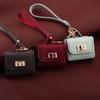 Mini Leather Openable Small Bag Keychain Pu Leather Hand Strap Coin Purse Accessories Pendant Mobile Phone Bag Jewelry Gift