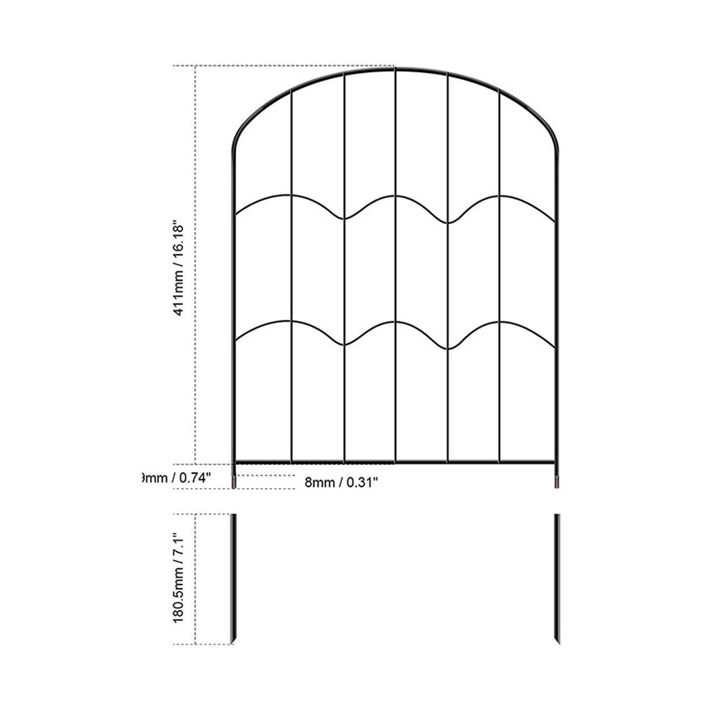 Garden Fence Panel Picket Edging Section Panels Metal Coated Animal Barrier for Wedding Prop Outdoor Backyard Porch Restaurant