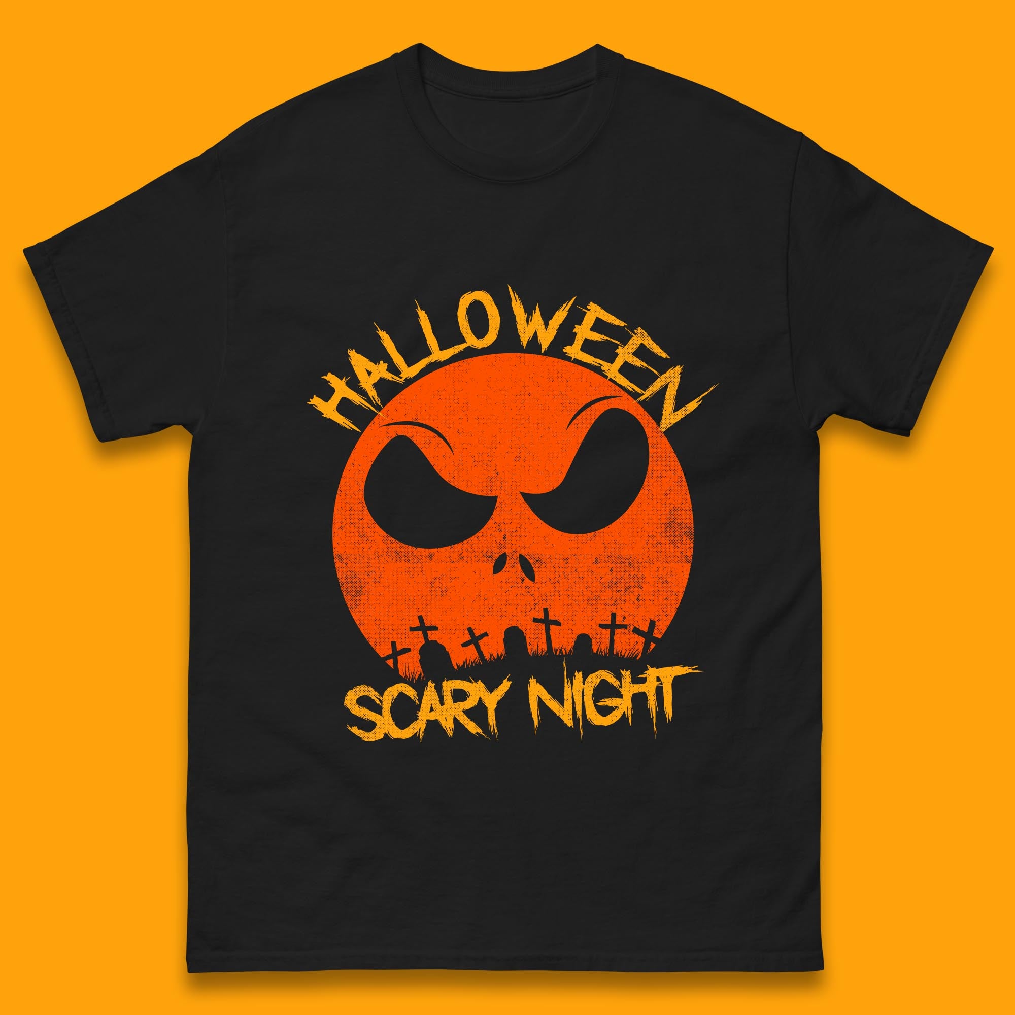 Halloween Scary Night Jack Skellington Face Mens T Shirt Womens Tops Tees XL